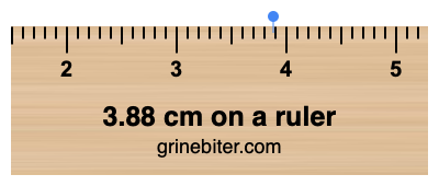 Where is 3.88 centimeters on a ruler