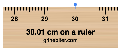 Where is 30.01 centimeters on a ruler