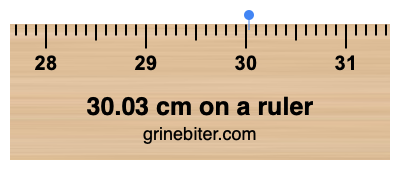 Where is 30.03 centimeters on a ruler