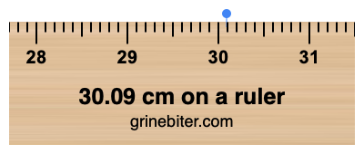 30.09 cm on a ruler Where is 30.09 centimeters on a ruler