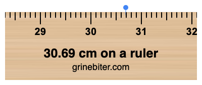 30.69 cm on a ruler Where is 30.69 centimeters on a ruler