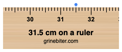 31.5 cm on a ruler Where is 31.5 centimeters on a ruler