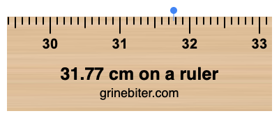 31.77 cm on a ruler Where is 31.77 centimeters on a ruler