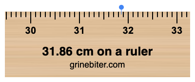 31.86 cm on a ruler Where is 31.86 centimeters on a ruler