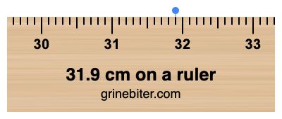 31.9 cm on a ruler Where is 31.9 centimeters on a ruler