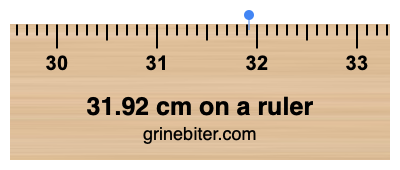 31.92 cm on a ruler Where is 31.92 centimeters on a ruler