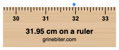 31.95 cm on a ruler Where is 31.95 centimeters on a ruler
