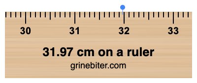 31.97 cm on a ruler Where is 31.97 centimeters on a ruler