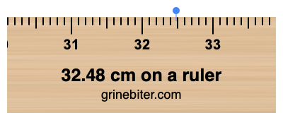 32.48 cm on a ruler Where is 32.48 centimeters on a ruler