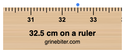 32.5 cm on a ruler Where is 32.5 centimeters on a ruler