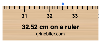 32.52 cm on a ruler Where is 32.52 centimeters on a ruler