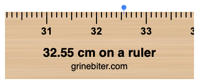Where is 32.55 centimeters on a ruler