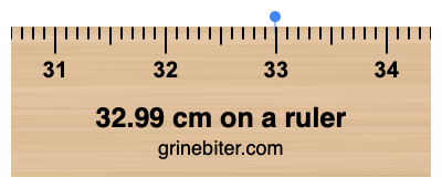 Where is 32.99 centimeters on a ruler