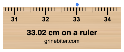 33.02 cm on a ruler Where is 33.02 centimeters on a ruler