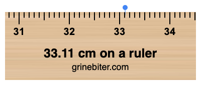 33.11 cm on a ruler Where is 33.11 centimeters on a ruler