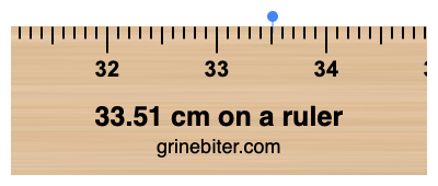 33.51 cm on a ruler Where is 33.51 centimeters on a ruler