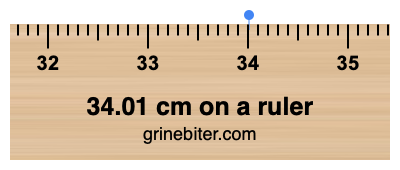 34.01 cm on a ruler Where is 34.01 centimeters on a ruler