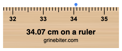 34.07 cm on a ruler Where is 34.07 centimeters on a ruler