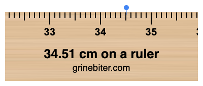 34.51 cm on a ruler Where is 34.51 centimeters on a ruler