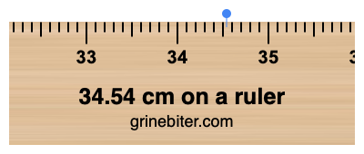34.54 cm on a ruler Where is 34.54 centimeters on a ruler