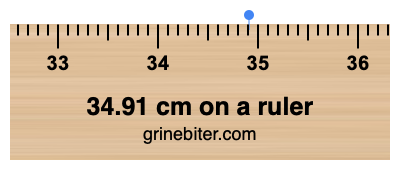 Where is 34.91 centimeters on a ruler