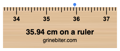 35.94 cm on a ruler Where is 35.94 centimeters on a ruler