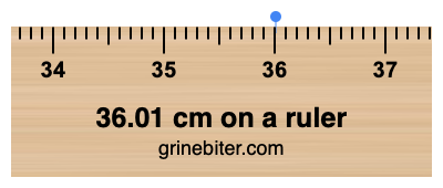 36.01 cm on a ruler Where is 36.01 centimeters on a ruler