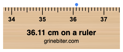 36.11 cm on a ruler Where is 36.11 centimeters on a ruler