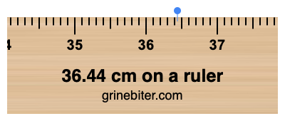 Where is 36.44 centimeters on a ruler