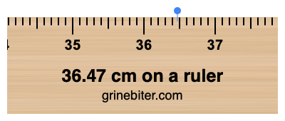 36.47 cm on a ruler Where is 36.47 centimeters on a ruler