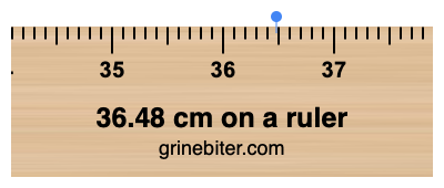 36.48 cm on a ruler Where is 36.48 centimeters on a ruler