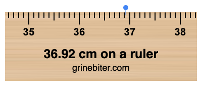 36.92 cm on a ruler Where is 36.92 centimeters on a ruler