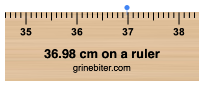 36.98 cm on a ruler Where is 36.98 centimeters on a ruler