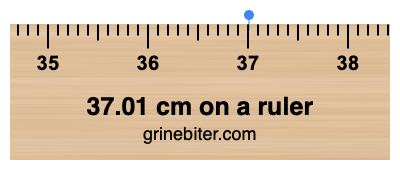 37.01 cm on a ruler Where is 37.01 centimeters on a ruler