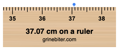 37.07 cm on a ruler Where is 37.07 centimeters on a ruler