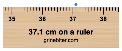 37.1 cm on a ruler Where is 37.1 centimeters on a ruler