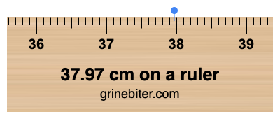 37.97 cm on a ruler Where is 37.97 centimeters on a ruler