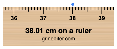 38.01 cm on a ruler Where is 38.01 centimeters on a ruler