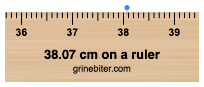 38.07 cm on a ruler Where is 38.07 centimeters on a ruler