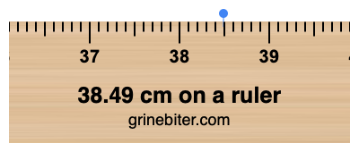 38.49 cm on a ruler Where is 38.49 centimeters on a ruler