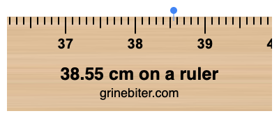 38.55 cm on a ruler Where is 38.55 centimeters on a ruler