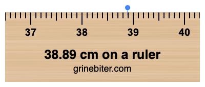 38.89 cm on a ruler Where is 38.89 centimeters on a ruler