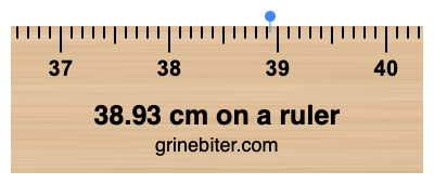 38.93 cm on a ruler Where is 38.93 centimeters on a ruler