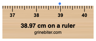 38.97 cm on a ruler Where is 38.97 centimeters on a ruler