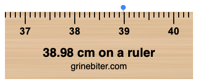 38.98 cm on a ruler Where is 38.98 centimeters on a ruler