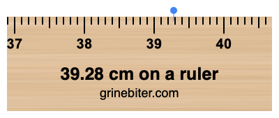 39.28 cm on a ruler Where is 39.28 centimeters on a ruler