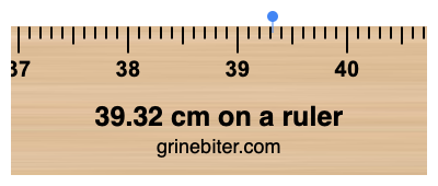 39.32 cm on a ruler Where is 39.32 centimeters on a ruler