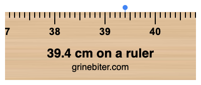 39.4 cm on a ruler Where is 39.4 centimeters on a ruler
