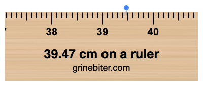 39.47 cm on a ruler Where is 39.47 centimeters on a ruler