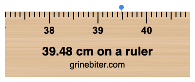 39.48 cm on a ruler Where is 39.48 centimeters on a ruler